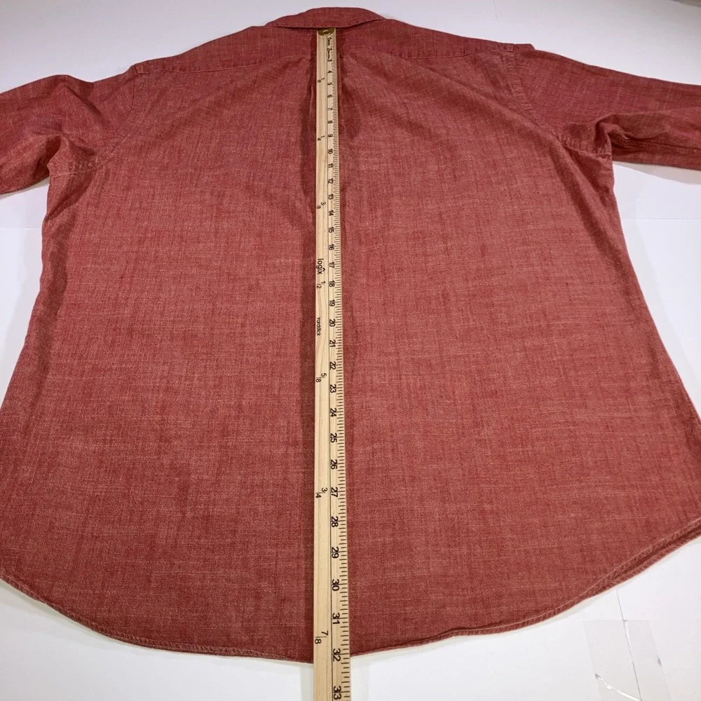 Polo Ralph Lauren Shirt Mens XL Red Slub Cotton Custom Fit Flesh Pony Linen Like